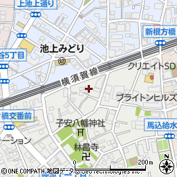 東京都大田区仲池上1丁目3周辺の地図