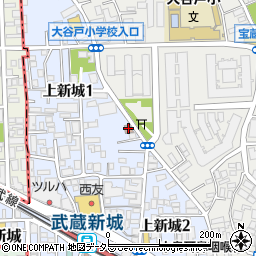 川崎上新城郵便局周辺の地図