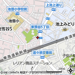 大田東雪谷五郵便局周辺の地図