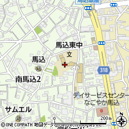 大田区立馬込東中学校周辺の地図