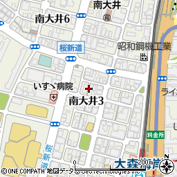 東京都品川区南大井3丁目周辺の地図