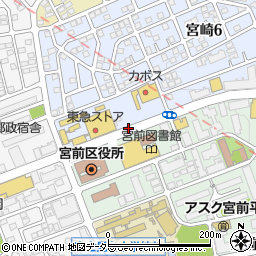宮前区役所前周辺の地図