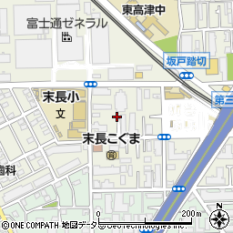 神奈川県川崎市高津区末長周辺の地図