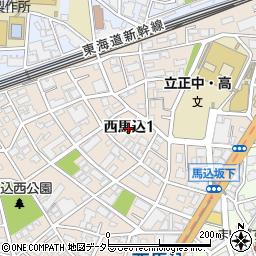 東京都大田区西馬込1丁目周辺の地図