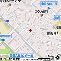 東京都大田区東雪谷5丁目34周辺の地図