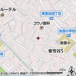 東京都大田区東雪谷5丁目周辺の地図