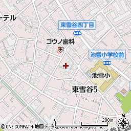 東京都大田区東雪谷5丁目17周辺の地図