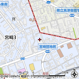 神奈川県川崎市宮前区宮崎3丁目1周辺の地図
