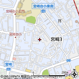 神奈川県川崎市宮前区宮崎3丁目周辺の地図