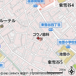 東京都大田区東雪谷5丁目18周辺の地図