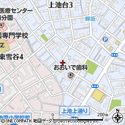 東京都大田区上池台3丁目17-15周辺の地図