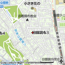 東京都大田区田園調布周辺の地図