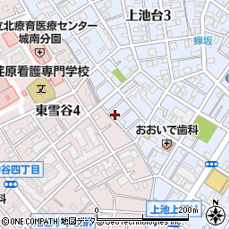 東京都大田区上池台3丁目42-14周辺の地図