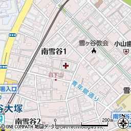 東京都大田区南雪谷1丁目14周辺の地図