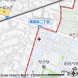 宇部三菱セメント相模原倉庫周辺の地図