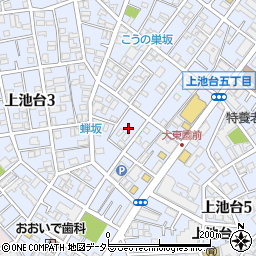 東京都大田区上池台3丁目12周辺の地図