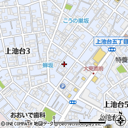 東京都大田区上池台3丁目12-13周辺の地図