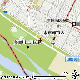 多摩川玉川公園トイレ周辺の地図