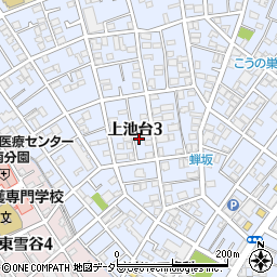 東京都大田区上池台3丁目周辺の地図