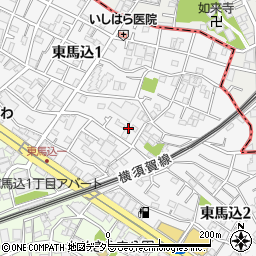 東京都大田区東馬込1丁目周辺の地図
