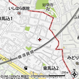 東京都大田区東馬込1丁目40周辺の地図