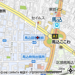 大田区立馬込図書館周辺の地図