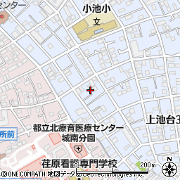 東京都大田区上池台3丁目35周辺の地図