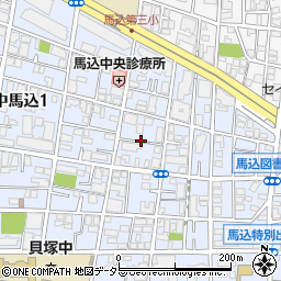 東京都大田区中馬込2丁目2周辺の地図