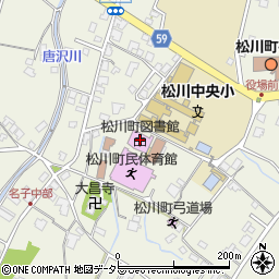 松川町図書館周辺の地図