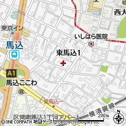 東京都大田区東馬込1丁目27周辺の地図