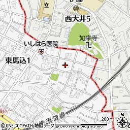 東京都大田区東馬込1丁目48周辺の地図