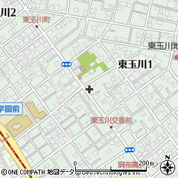 東京都世田谷区東玉川周辺の地図