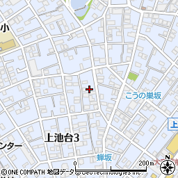 東京都大田区上池台3丁目3周辺の地図
