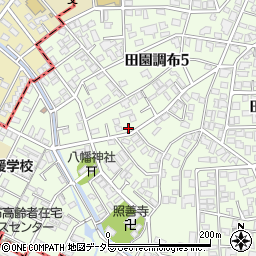 東京都大田区田園調布5丁目周辺の地図