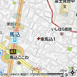 東京都大田区東馬込1丁目25周辺の地図