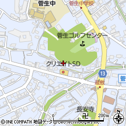 神奈川県川崎市宮前区菅生周辺の地図