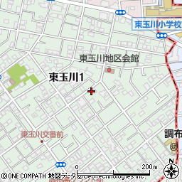 東京都世田谷区東玉川1丁目周辺の地図