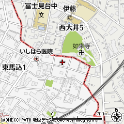 東京都大田区東馬込1丁目47周辺の地図