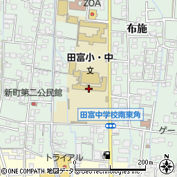 中央市立田富中学校周辺の地図