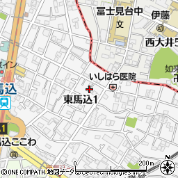 東京都大田区東馬込1丁目19周辺の地図