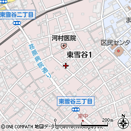 東京都大田区東雪谷1丁目周辺の地図