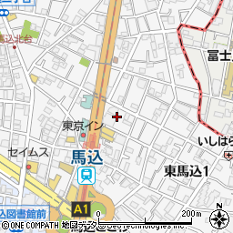 東京都大田区東馬込1丁目22周辺の地図