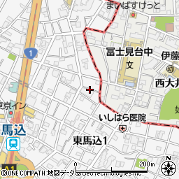 東京都大田区東馬込1丁目16周辺の地図