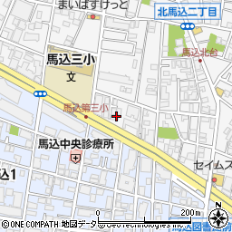 東京都大田区北馬込2丁目12周辺の地図