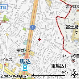 東京都大田区東馬込1丁目14周辺の地図