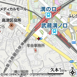 溝口駅南口周辺の地図