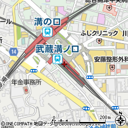 神奈川県川崎市高津区周辺の地図
