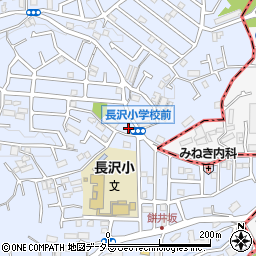 「長沢小学校前」信号横の月極駐車場　№32周辺の地図