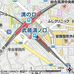 みずほ銀行武蔵溝ノ口駅 ＡＴＭ周辺の地図