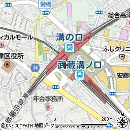 タイムズＪＲ東日本ホテルメッツ溝ノ口駐車場周辺の地図